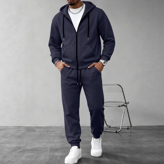 Herren nan zweiteiliges Jogginganzug-Set mit durchgehendem Reißverschluss Kapuzenjacke und taillierter Jogginghose Shop Nory