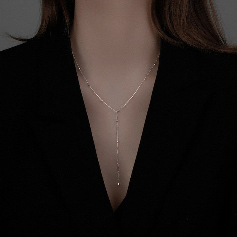 Damen zarte Halskette mit funkelnden Zirkonkugeln Shop Nory