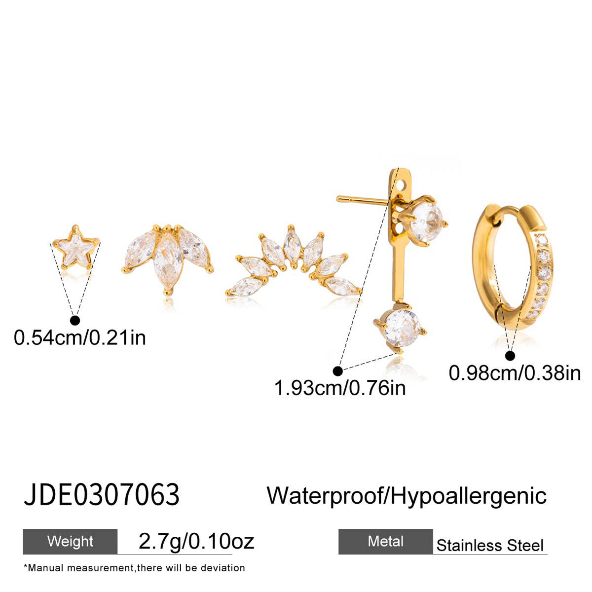 Damen elegante und funkelnde Ohrring-Set mit Kettenanhänger Shop Nory