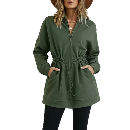 Damen Kapuzenjacke mit Taillen-Zugband, Reißverschluss und Eingrifftaschen Shop Nory