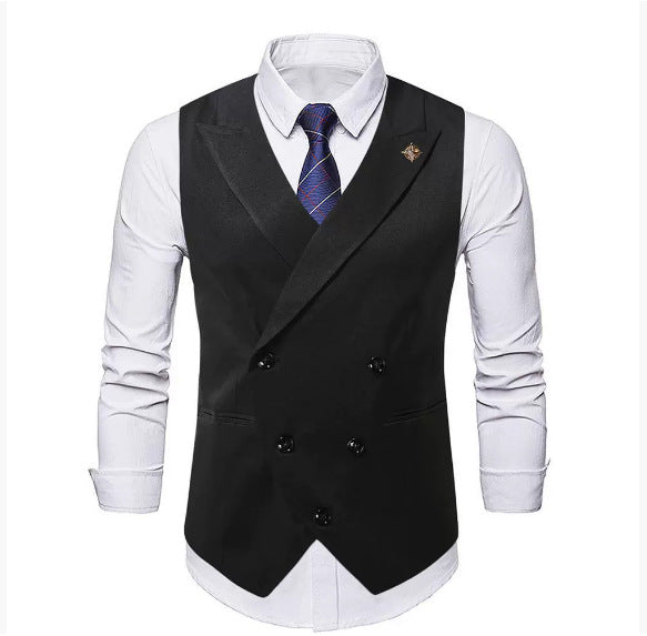 Herren doppelreihige Anzugweste mit Spitzenrevers, schlanker Silhouette und feiner Innenverarbeitung Shop Nory