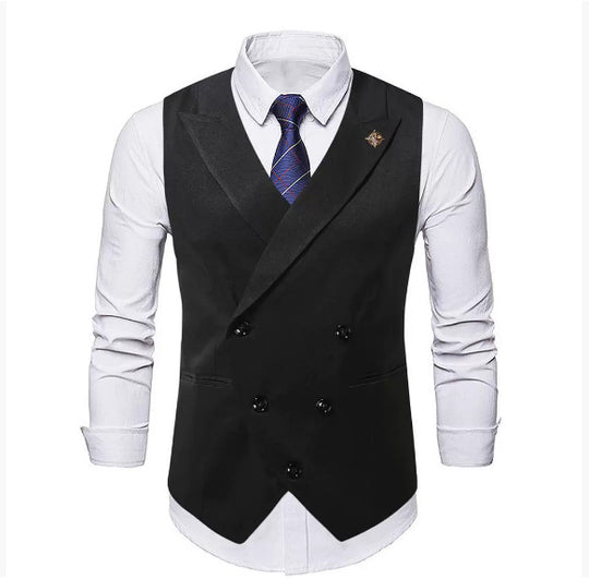 Herren doppelreihige Anzugweste mit Spitzenrevers, schlanker Silhouette und feiner Innenverarbeitung Shop Nory