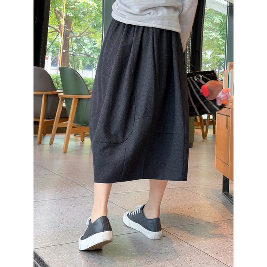 Damen Eleganter Midirock mit lässigem Schnitt Shop Nory
