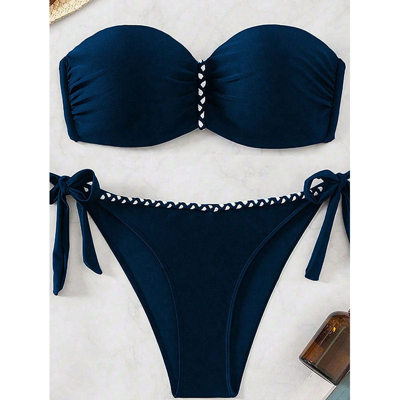 Damen Bandeau-Bikini-Set mit raffinierten BindShopnoryändern