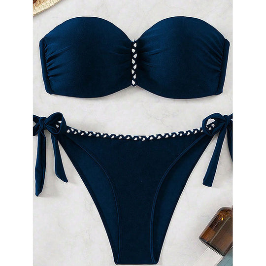 Damen Bandeau-Bikini-Set mit raffinierten BindShopnoryändern