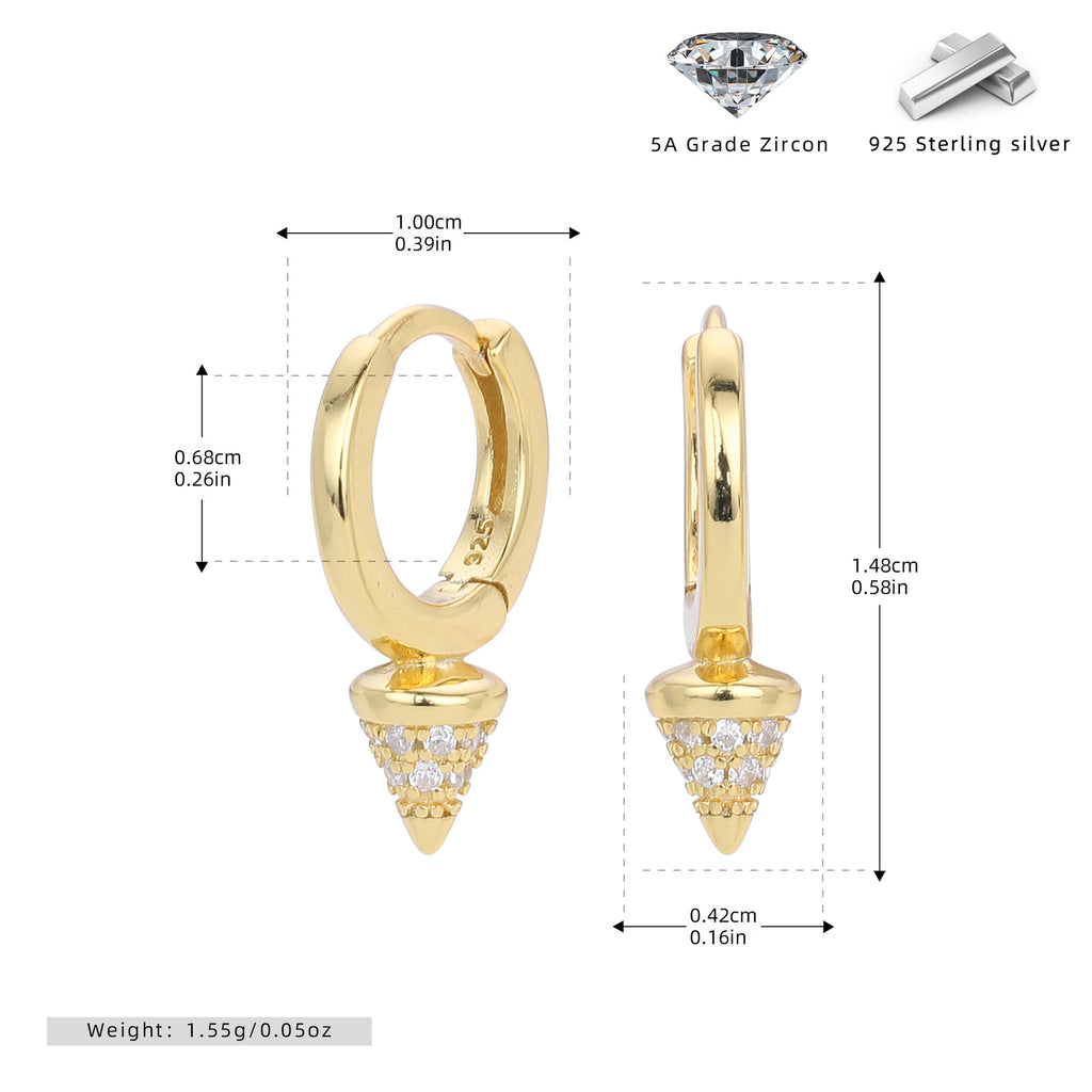 Damen Ohrhänger mit eleganten Zirkon-Spitzen aus 925 Sterling Silber Shop Nory