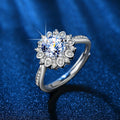 Damen funkelnder Blumenschmuckring mit Zirkonia Shop Nory
