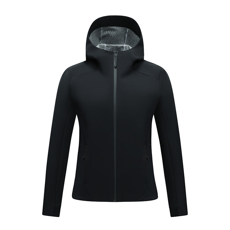 Damen Softshell-Jacke mit Kapuze, taillierte und winddichte Outdoorjacke Shop Nory