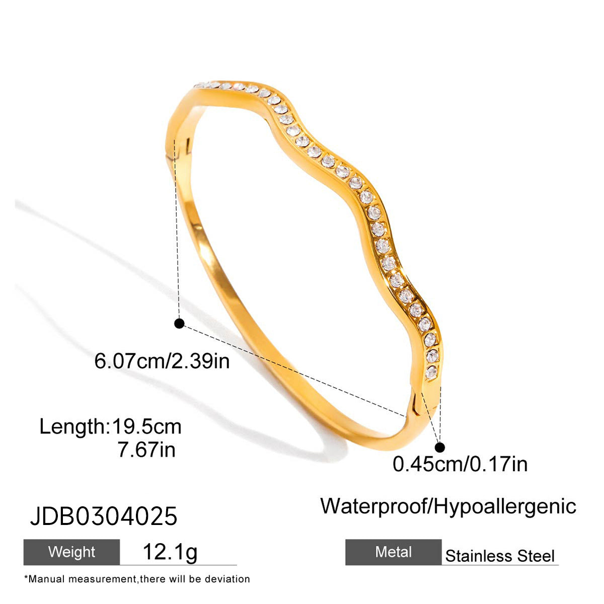 Damen Offenes Armband mit funkelndem Zirkonbesatz und hypoallergenen Eigenschaften Shop Nory