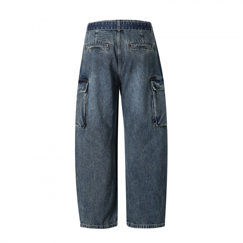 Damen Cargo-Jeans mit hohem Bund, weitem Relaxed-Fit und abnehmbarem Denim-Gürtel Shop Nory