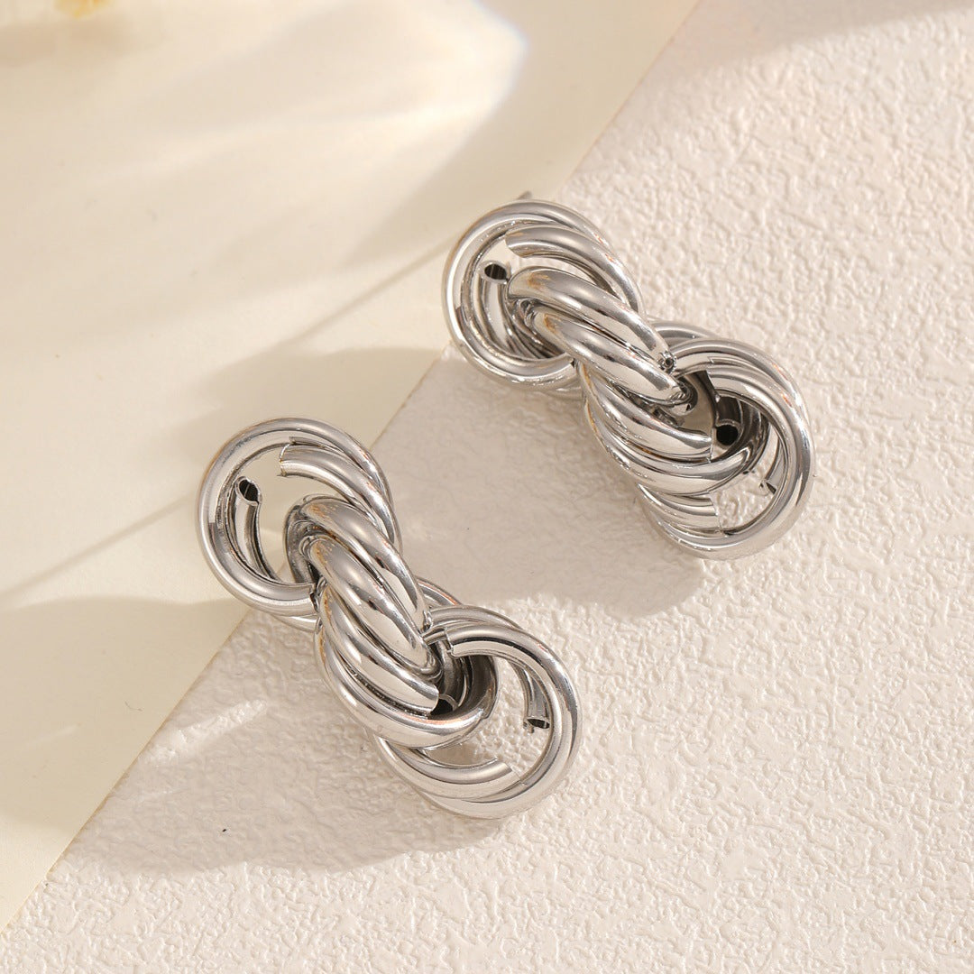 Damen Ohrstecker mit zeitgemäßem Knoten-Design Shop Nory