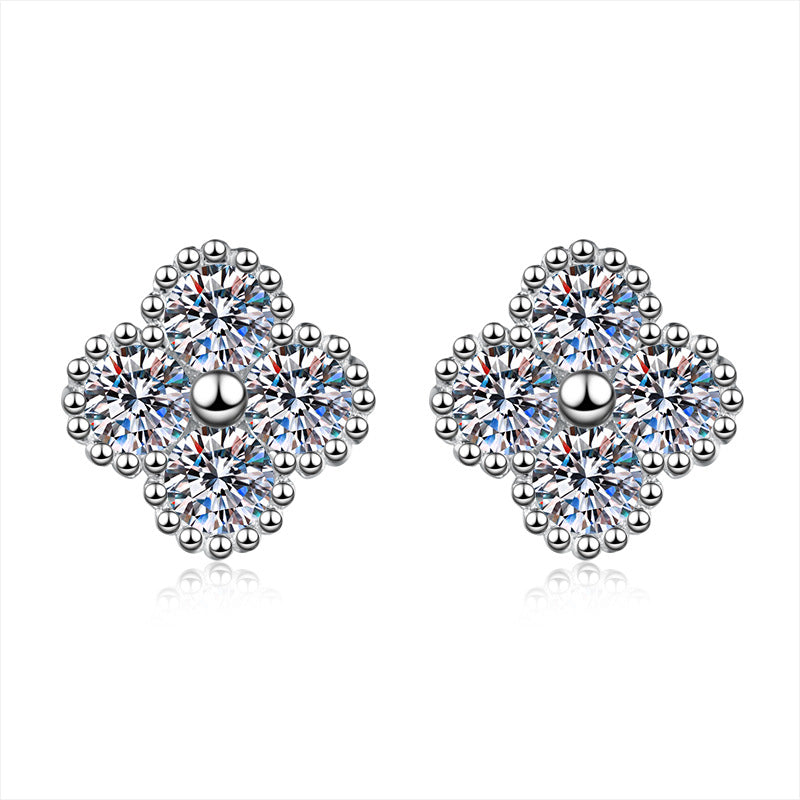 Damen Ohrringe im floralen Design mit funkelnden Kristallen Shop Nory