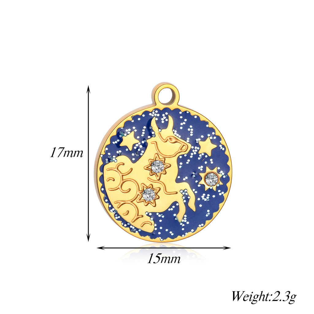 Damen Anhänger mit astrologischem Motiv und funkelnden Zirkonia Shop Nory