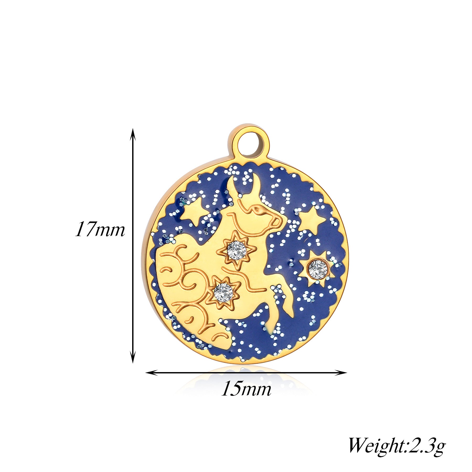 Damen Anhänger mit astrologischem Motiv und funkelnden Zirkonia Shop Nory