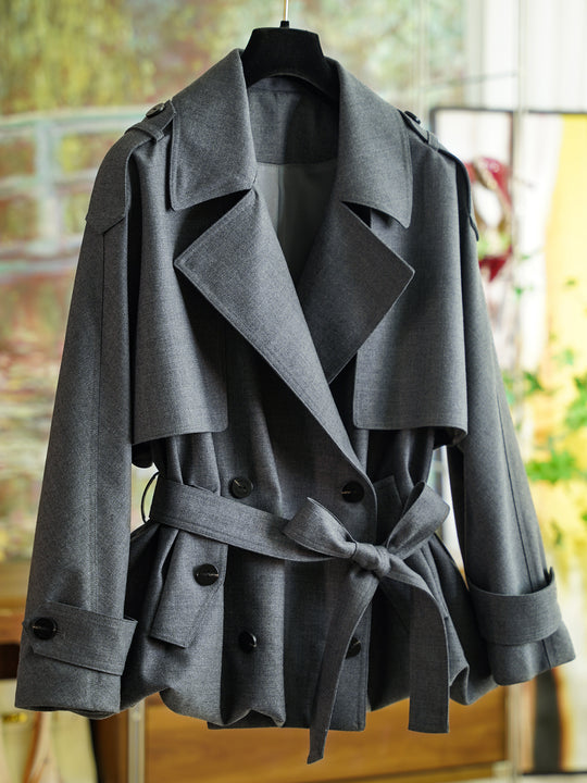 Damen Modischer Trenchcoat mit Taillengürtel Shop Nory