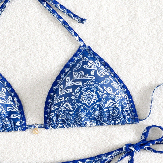 Damen Triangel-Bikini mit verstellbaren Raffungen