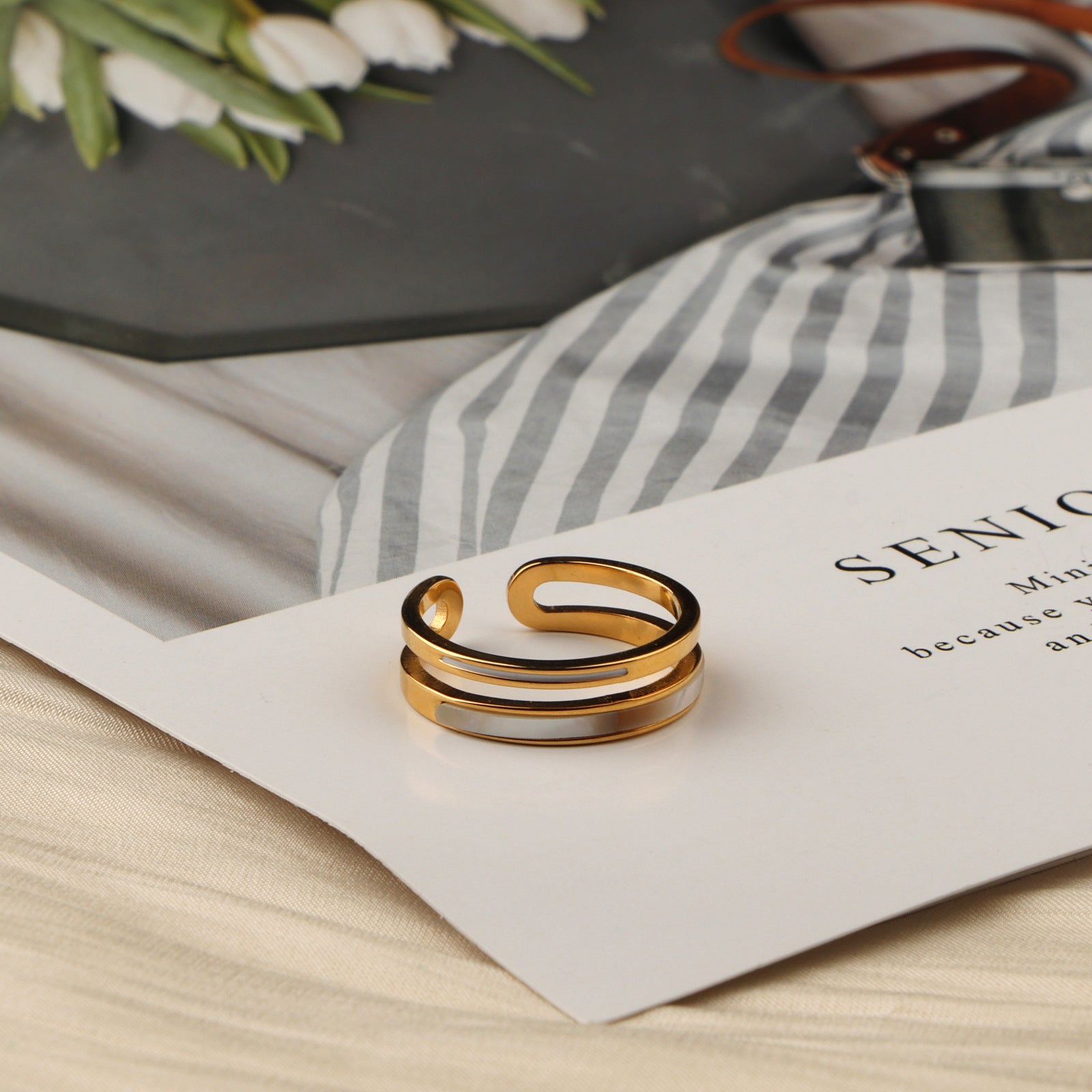 Damen Elegantes und modernes Stapelring-Set Shop Nory