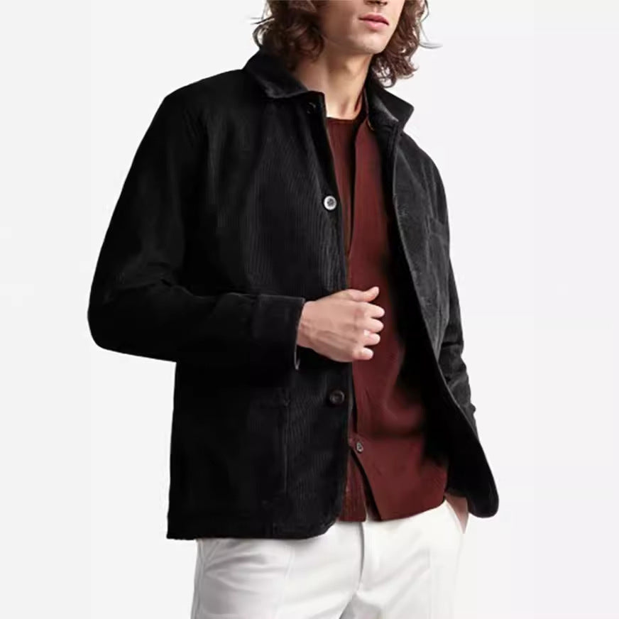 Herren Cord-Workerjacke mit Hemdkragen und aufgesetzten Taschen Shop Nory