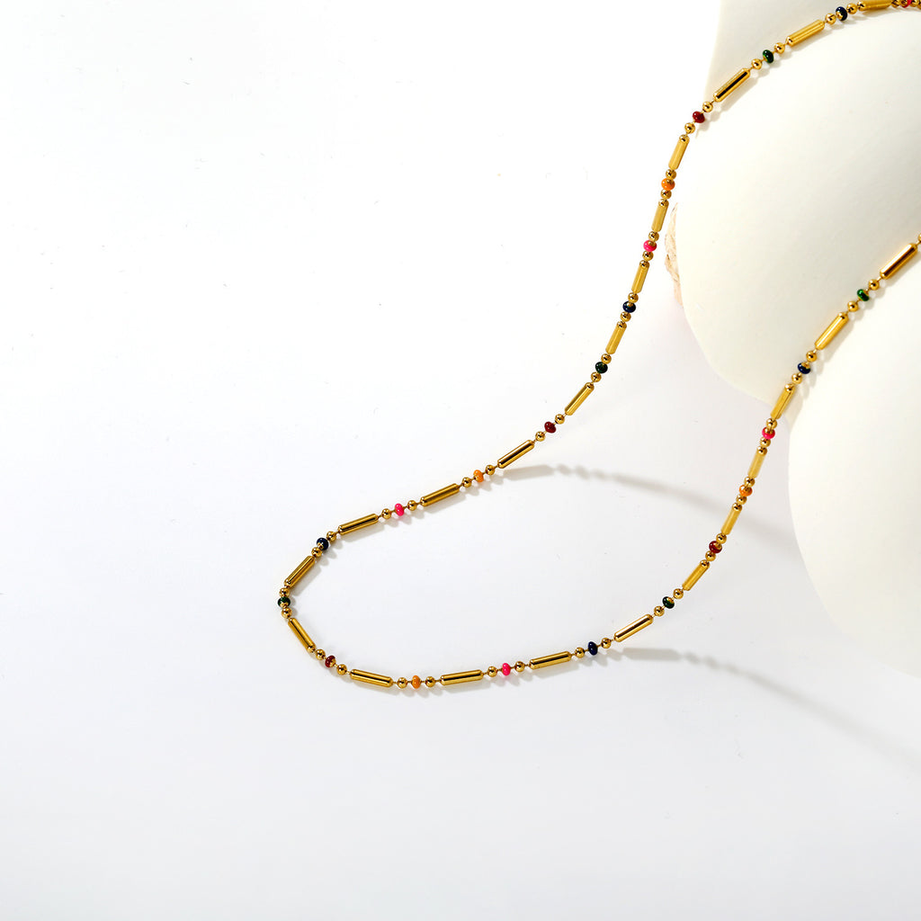 Damen modische Halskette mit bunten Akzenten und verstellbarem Verschluss Shop Nory