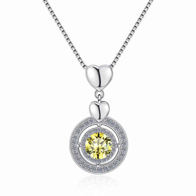Damen Halskette mit herzförmigem Anhänger und funkelndem Kristalldesign Shop Nory