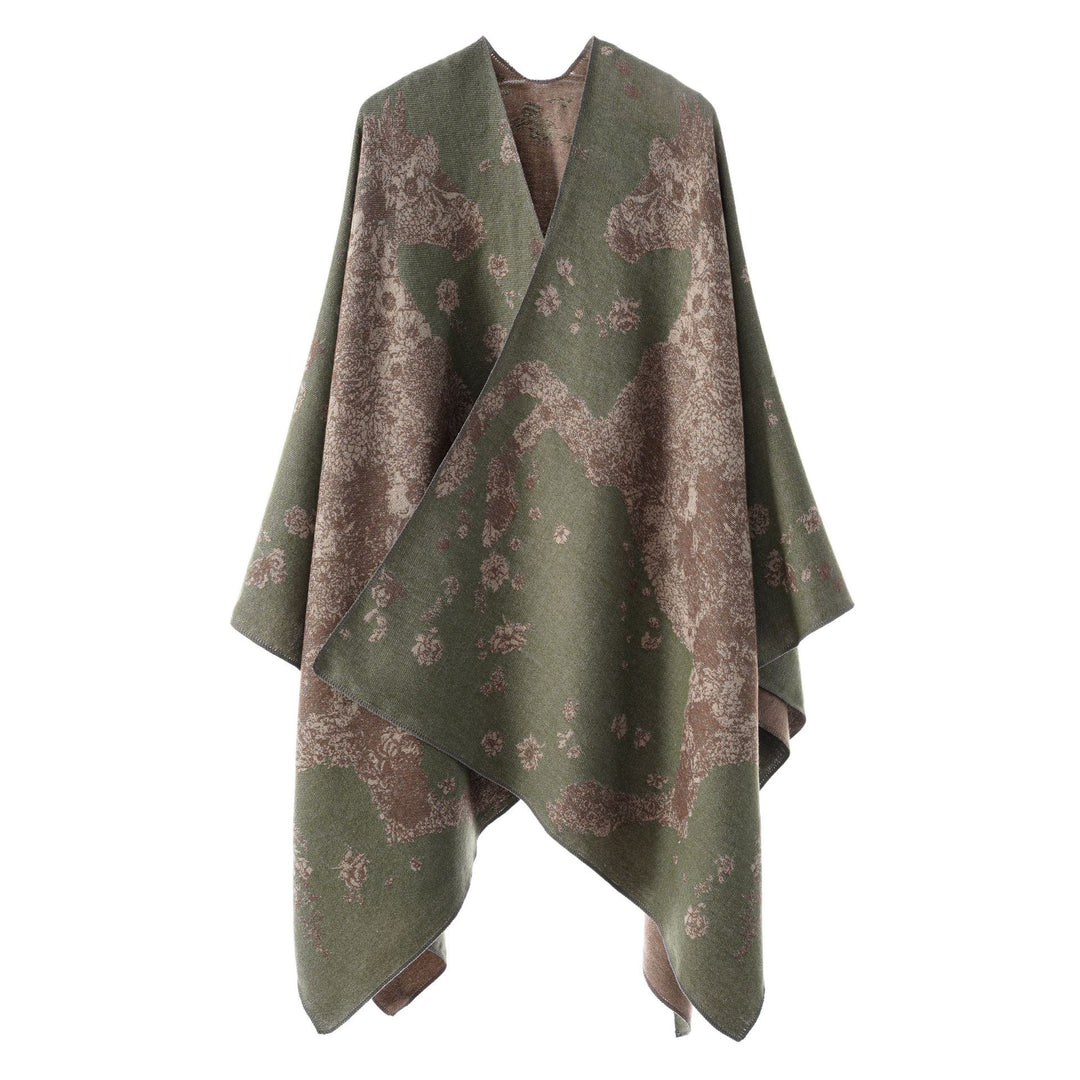 Damen Oversize-Wickelponcho im Kimono-Fall mit feinem Jacquardgewebe Shop Nory