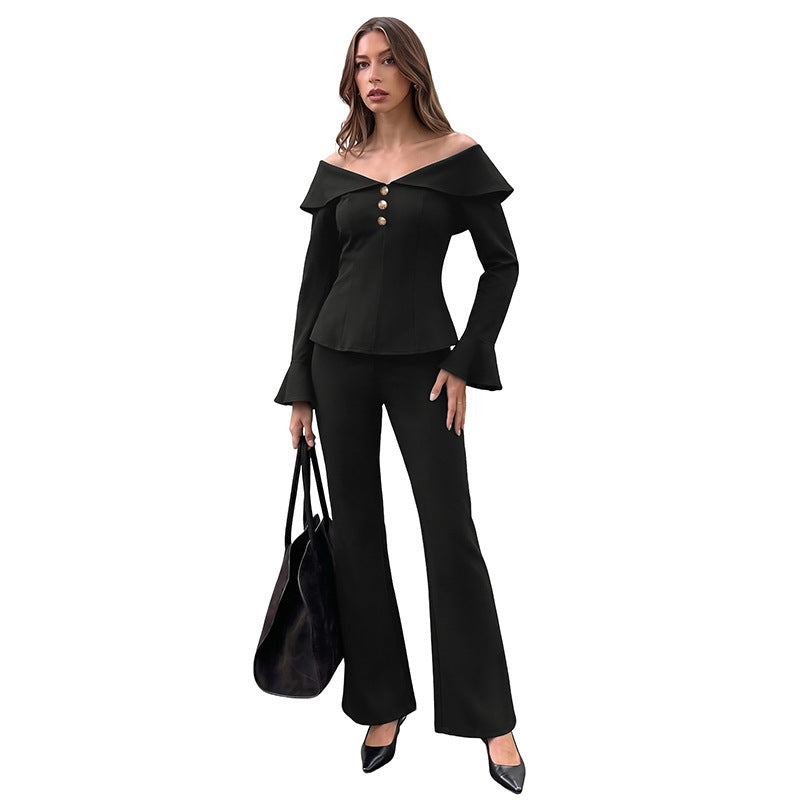 Damen Elegantes Off-Shoulder Blazer-Set Shop Nory