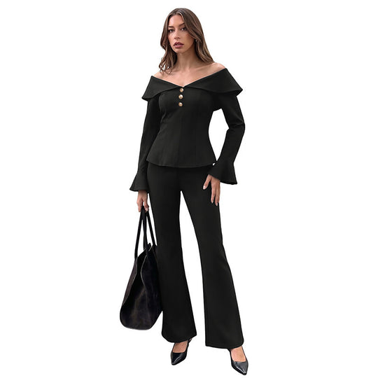 Damen Elegantes Off-Shoulder Blazer-Set Shop Nory