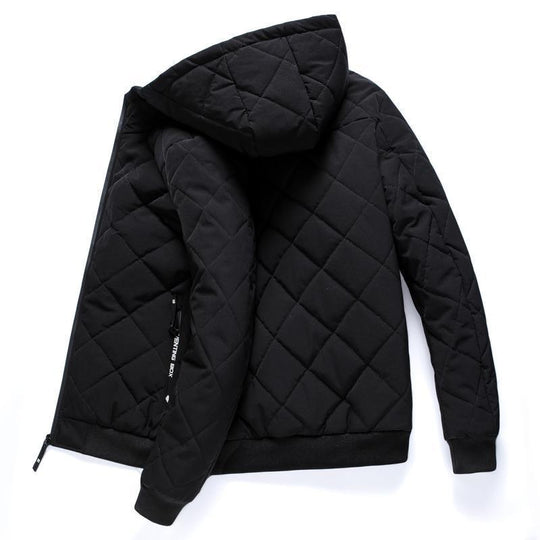 Herren gesteppte Kapuzenjacke mit leichter Thermo‑Isolierung und Rippbündchen Shop Nory