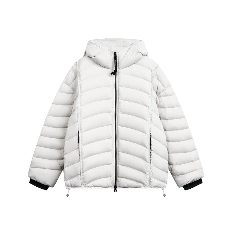 Damen Leichte Steppdaunenjacke mit Kapuze und verstellbarem Saum Shop Nory