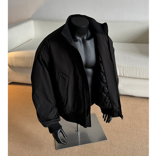 Herren Oversized Stepp-Bomber mit hoher Rippenkragenkonstruktion und verdecktem Reißverschluss Shop Nory