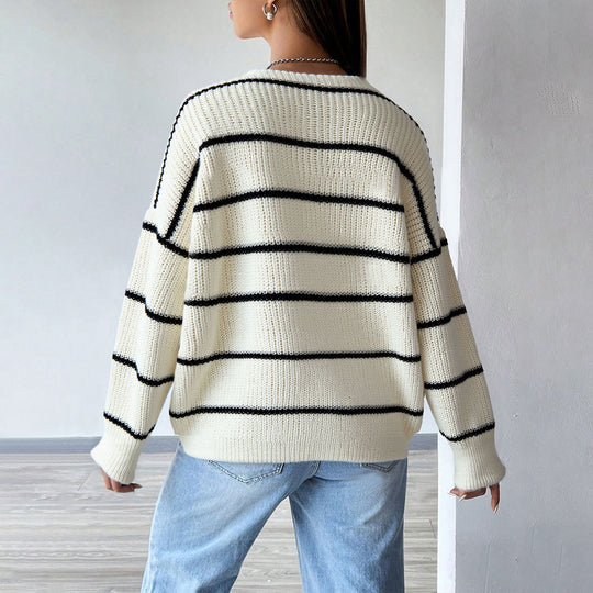 Damen oversized Strickcardigan mit Rippenkante, aufgesetzten Taschen und Knopfverschluss Shop Nory