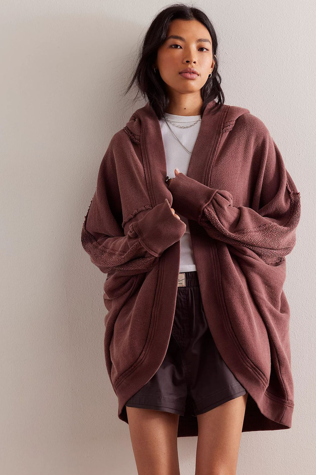 Damen Lässige Oversize Sweatjacke