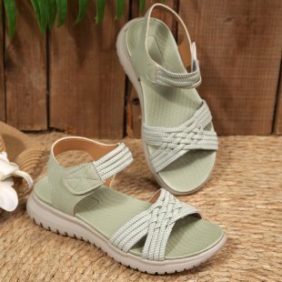 Damen Freizeit-Sandalen mit geflochtenem Riemendesign und komfortabler Fußbettung