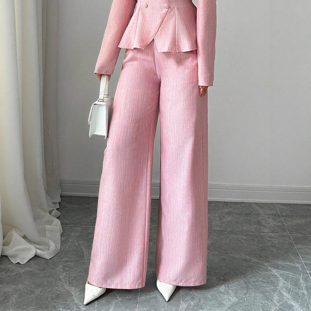 Damen Hochtaillierte Palazzohose mit asymmetrischer Knopfblende und Bundfalte Shop Nory