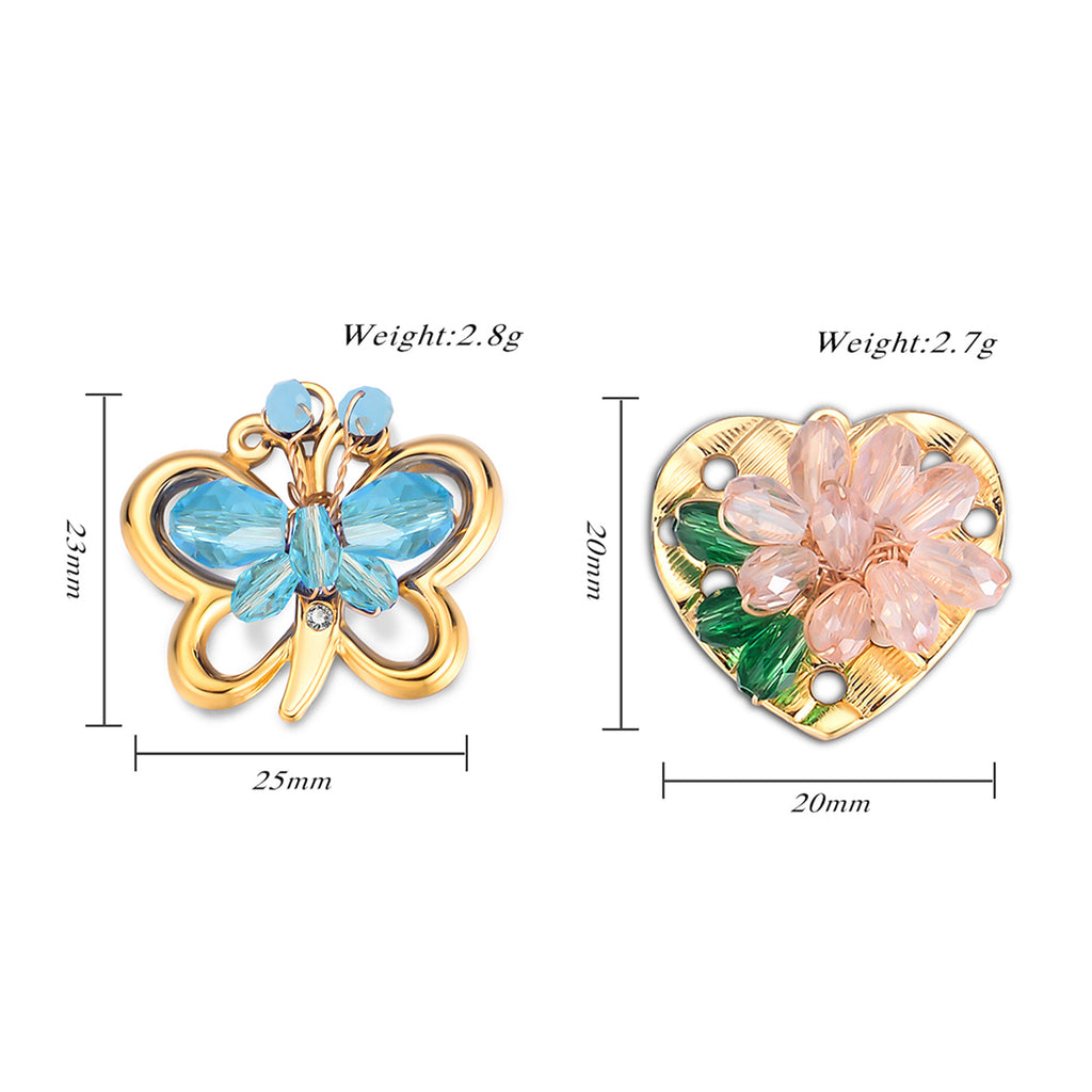 Damen dekorative Brosche in Herzform mit floralen Elementen Shop Nory