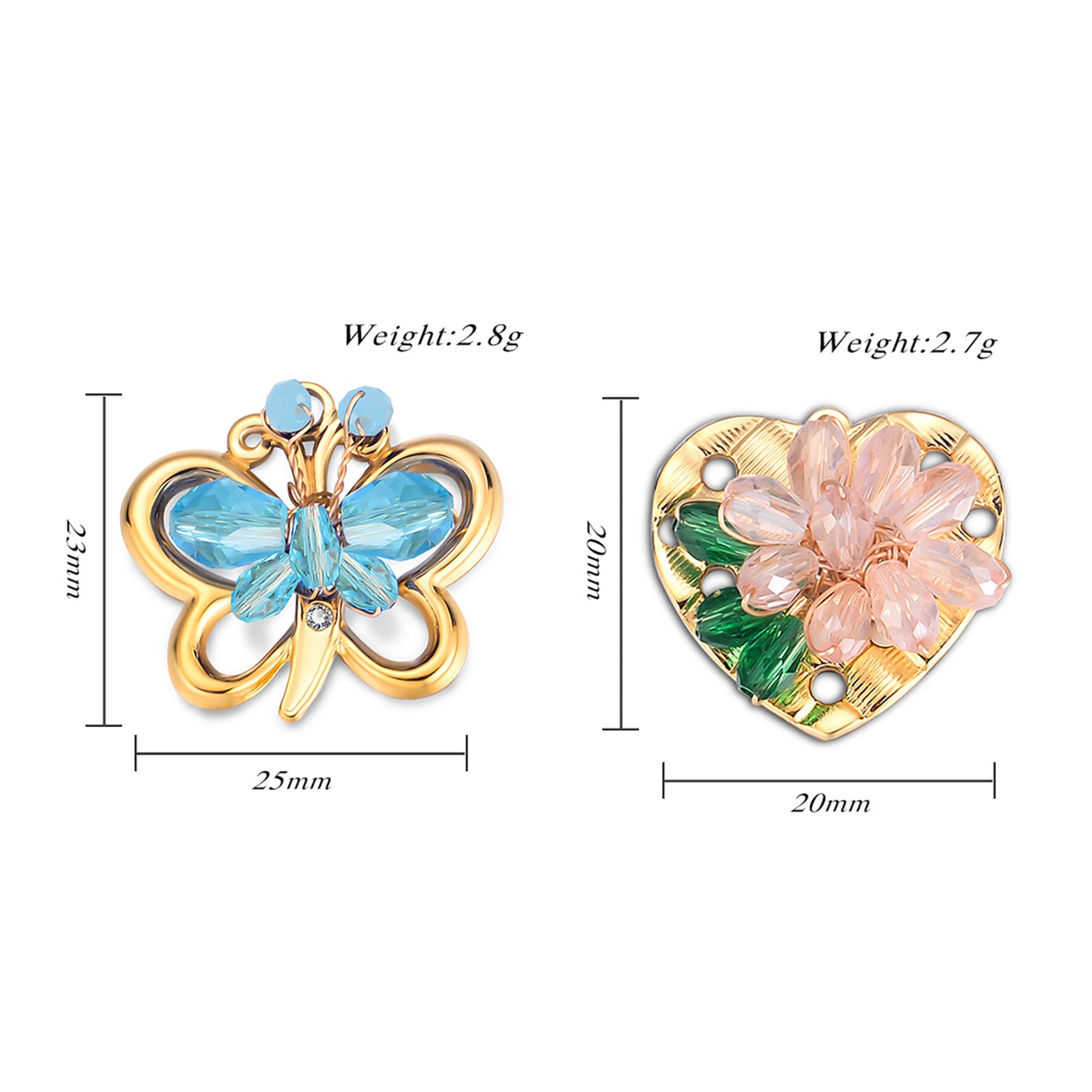 Damen dekorative Brosche in Herzform mit floralen Elementen Shop Nory