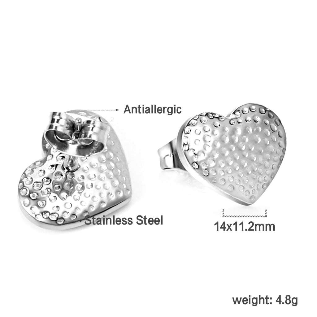 Damen Ohrstecker mit herzförmigem Design aus antiallergischem Edelstahl Shop Nory