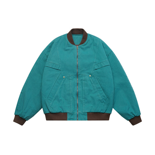 Unisex Leicht wattierte Oversize-Bomberjacke mit rippenkragen und diagonal eingesetzten Taschen Shop Nory