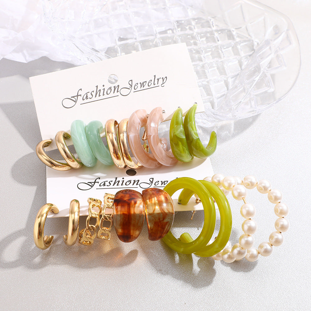 Damen Ohrstecker-Set mit bunten und variierenden Designs Shop Nory
