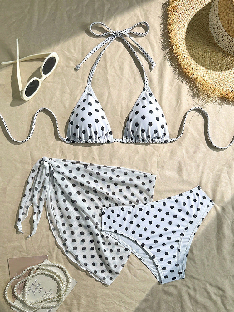 Damen Triangel-Bikini mit dekorativem Pareo