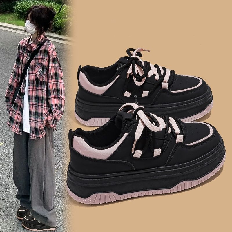 Damen Plateausneaker im Retro-Chunky-Look mit zweifarbiger EVA-Sohlenschichtung und gepolstertem Komfortkragen Shop Nory