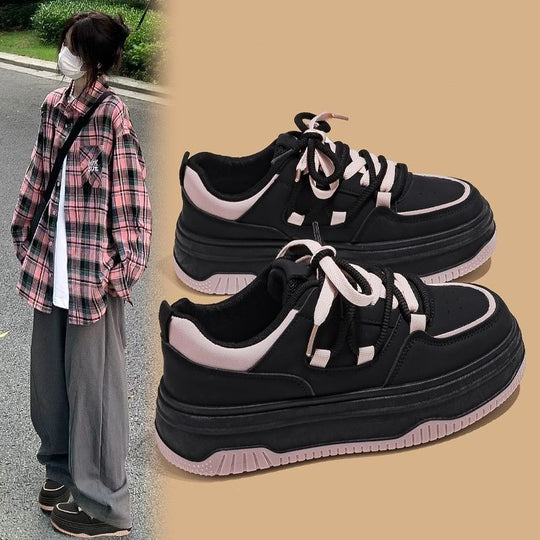 Damen Plateausneaker im Retro-Chunky-Look mit zweifarbiger EVA-Sohlenschichtung und gepolstertem Komfortkragen Shop Nory