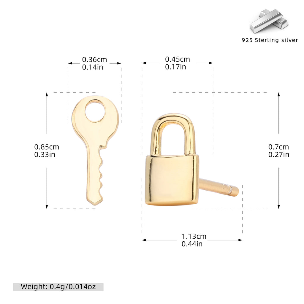 Damen Ohrstecker im Schlüssel- und Schlossdesign Shop Nory