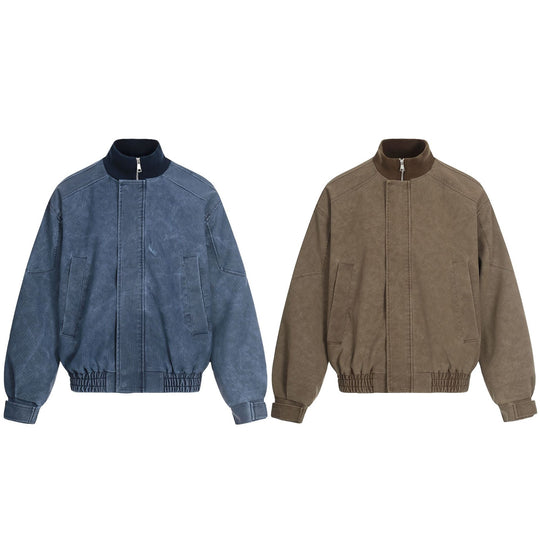 Herren Kurzboxy Blouson aus Cordstoff mit hohem Rippkragen und elastischem Saum Shop Nory