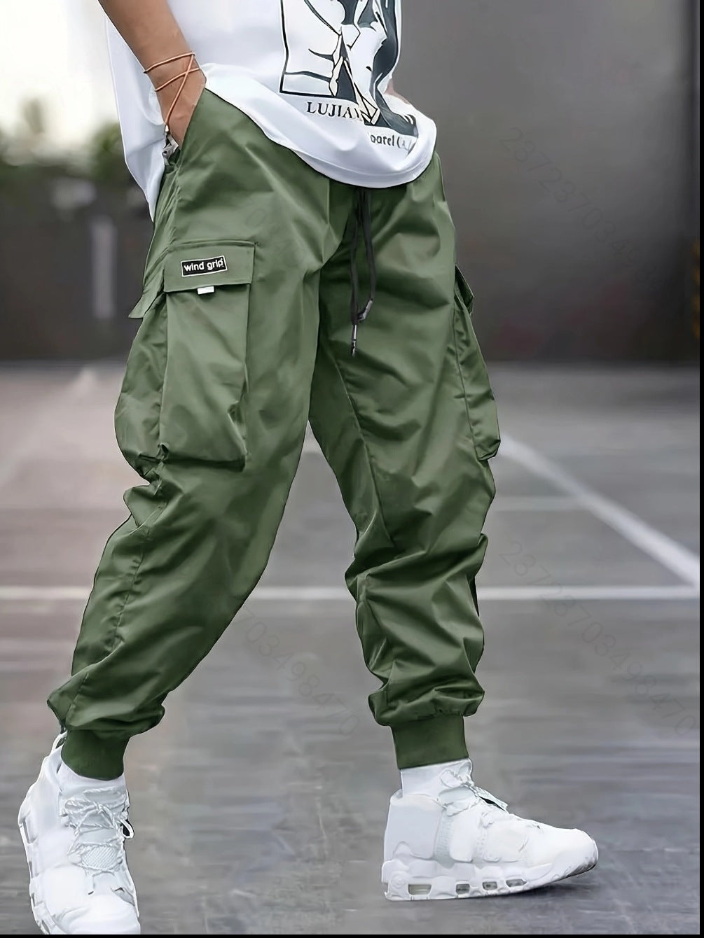 Herren Tapered Cargo-Joggerhose mit elastischem Tunnelzug, verstärkten Klappentaschen & gerippten Knöchelbündchen Shop Nory