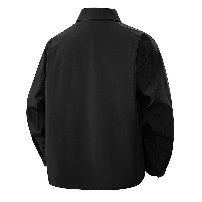 Herren Overshirt-Coachjacke im Urban-Utility-Stil mit Druckknopfleiste und schräger Reißverschlusstasche Shop Nory