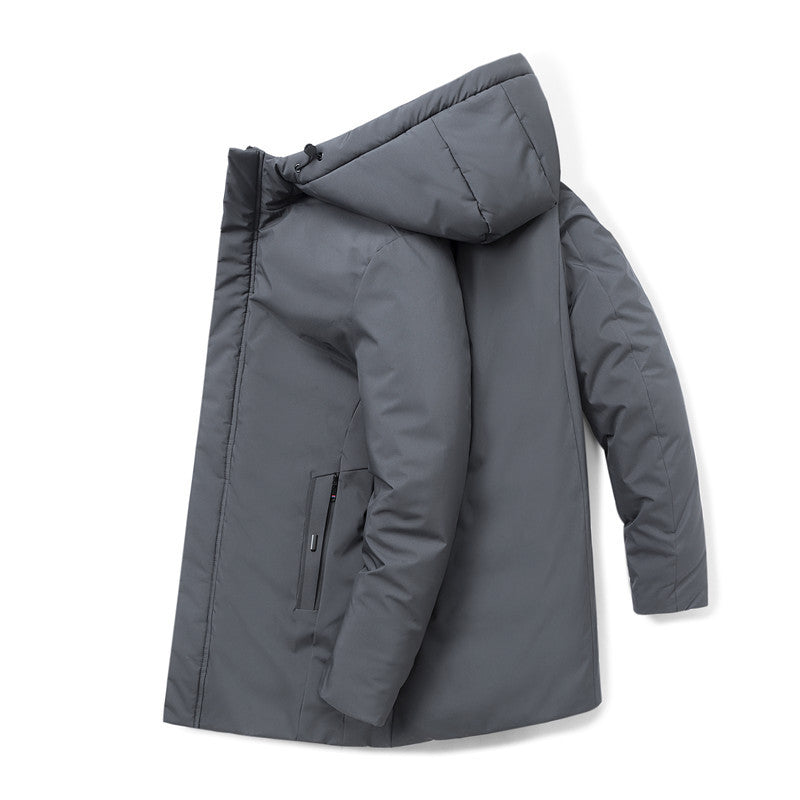 Herren moderner Urban-Longparka mit versteckter Reißverschlussblende und ergonomischer Kapuze Shop Nory