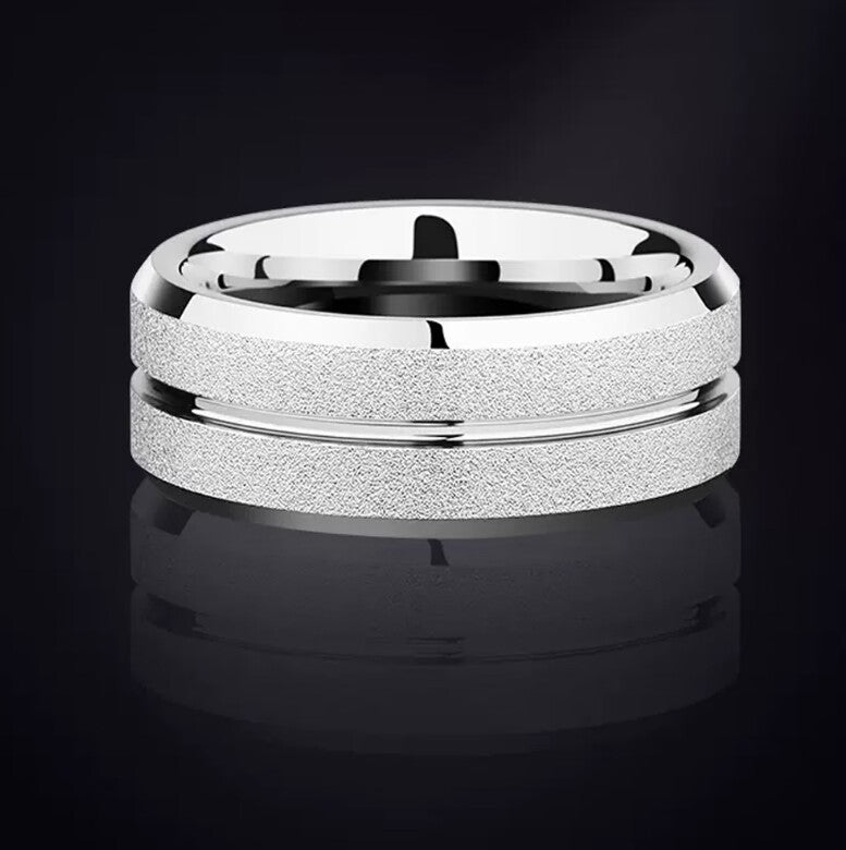 Herren Ring mit strukturierter Oberfläche und edlen Linien Shop Nory