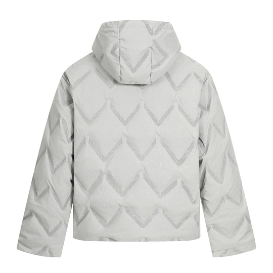 Damen Kurz geschnittene wattierte Kapuzenjacke mit reflektierender Chevron-Steppung Shop Nory