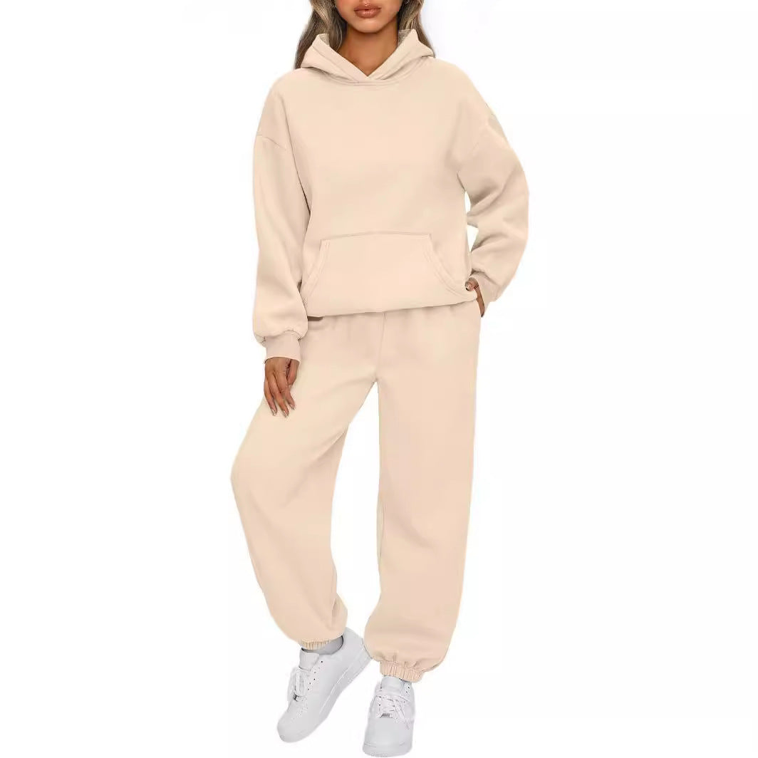 Damen nan Boxy-Hoodie und Palazzo-Jogger Set mit elastischem Knöchelbund Shop Nory